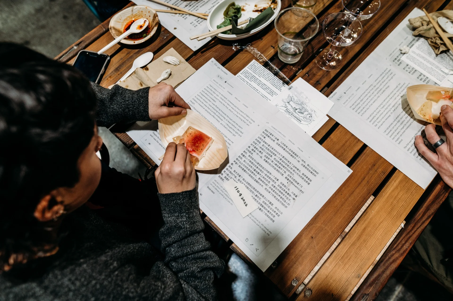 Intimate dinner setup in Cincinnati event venue with warm lighting